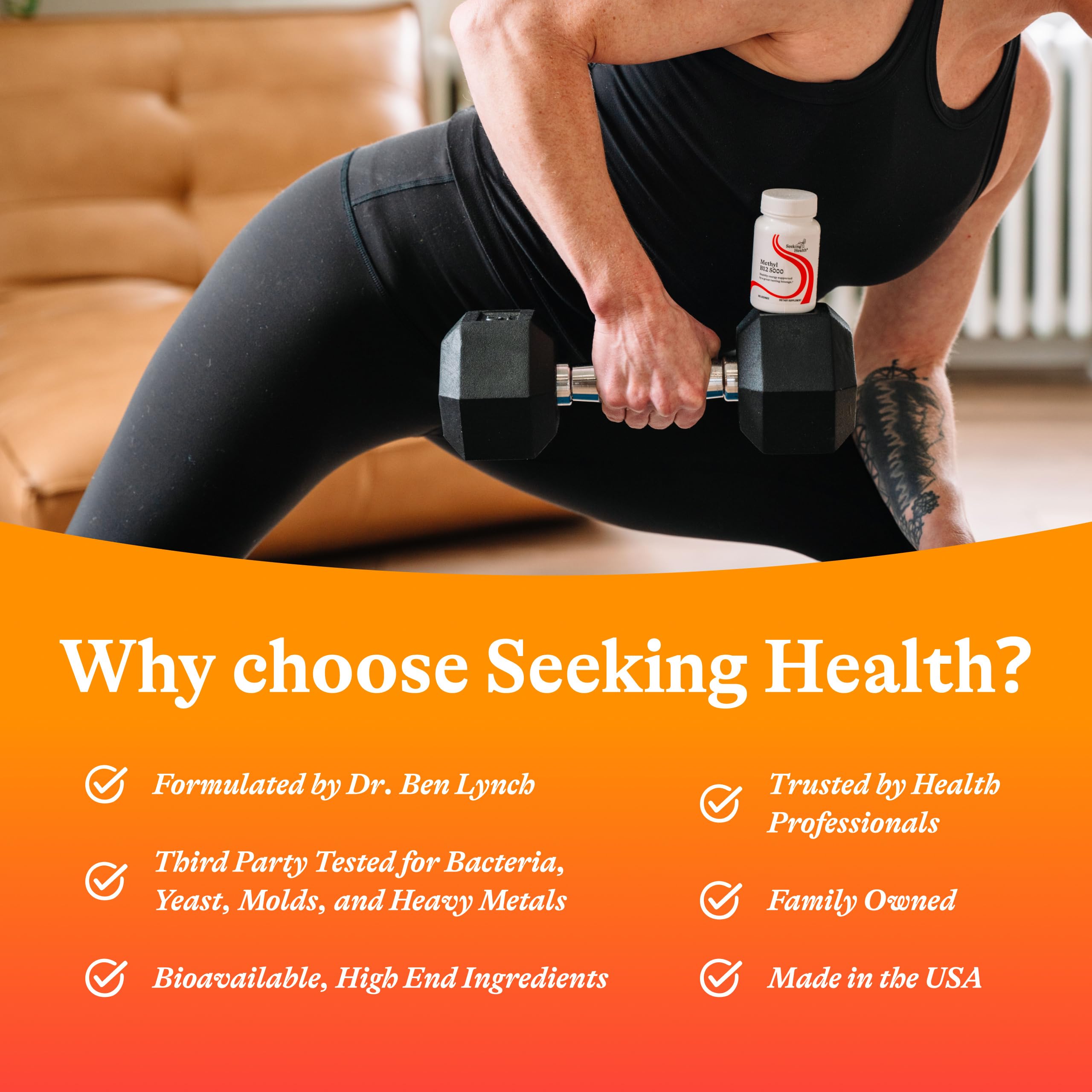 Seeking Health pastilla disolviéndose bajo la lengua, muestra absorción sublingual