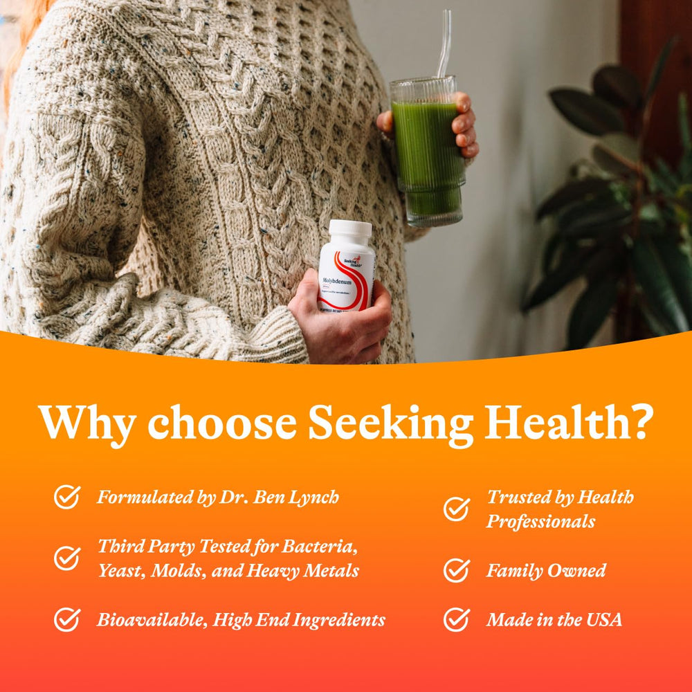 Seeking Health cápsulas junto a otros suplementos para combinación nutritiva