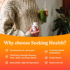 Seeking Health cápsulas junto a otros suplementos para combinación nutritiva