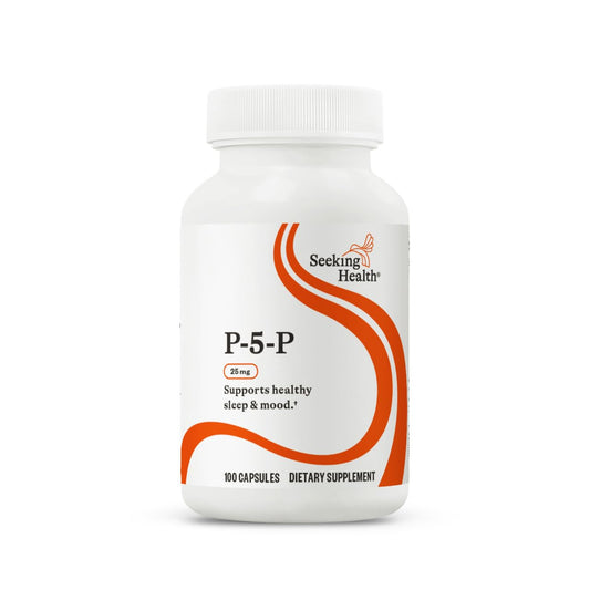 Seeking Health frasco frontal mostrando 100 cápsulas y beneficio de pureza