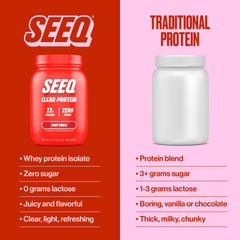 SEEQ polvo claro Fruit Punch mostrando textura fina y sin grumos
