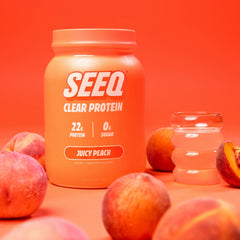 SEEQ scoop con una porción de 22 g lista para mezclar y aportar proteína