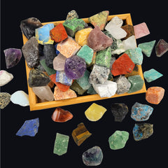 SeeuFun caja frontal con piedras crudas, variedad para pulir