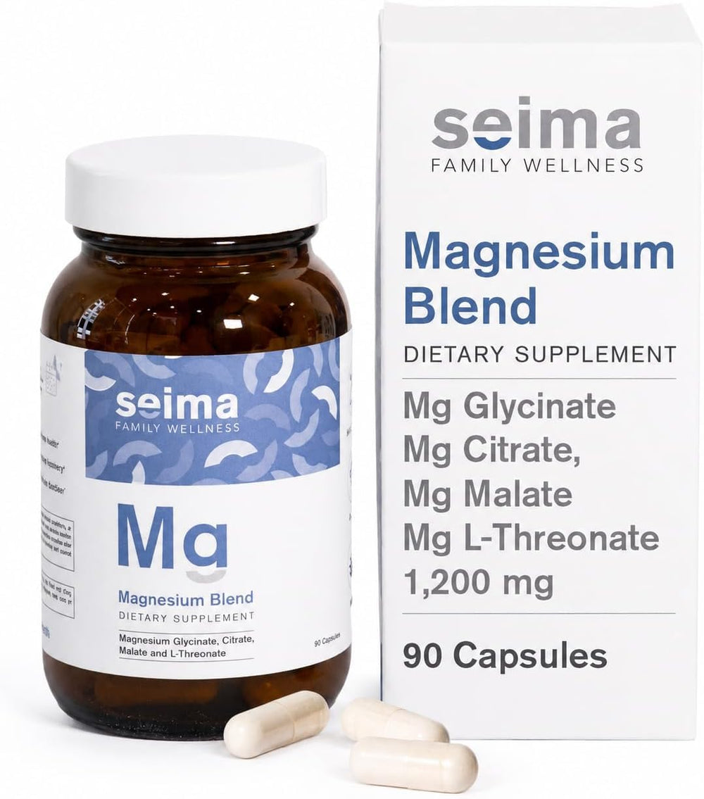 Seima envase frontal claro que muestra 4-in-1 y beneficio de bienestar