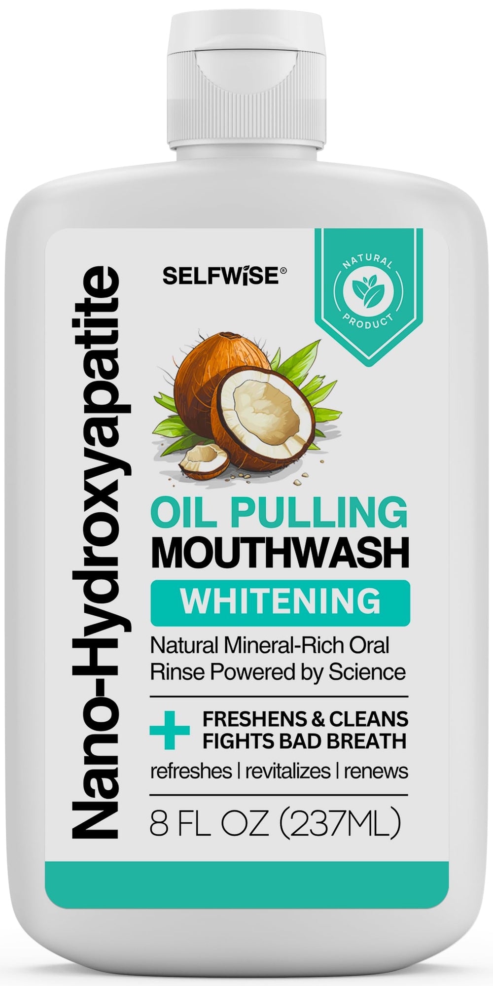 SELFWISE frente del envase mostrando 8 oz y marca, transmite confianza