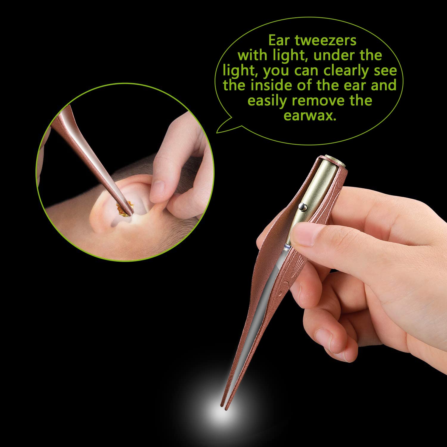SENLMLER pinzas con agarre antideslizante en color rosa dorado, control preciso