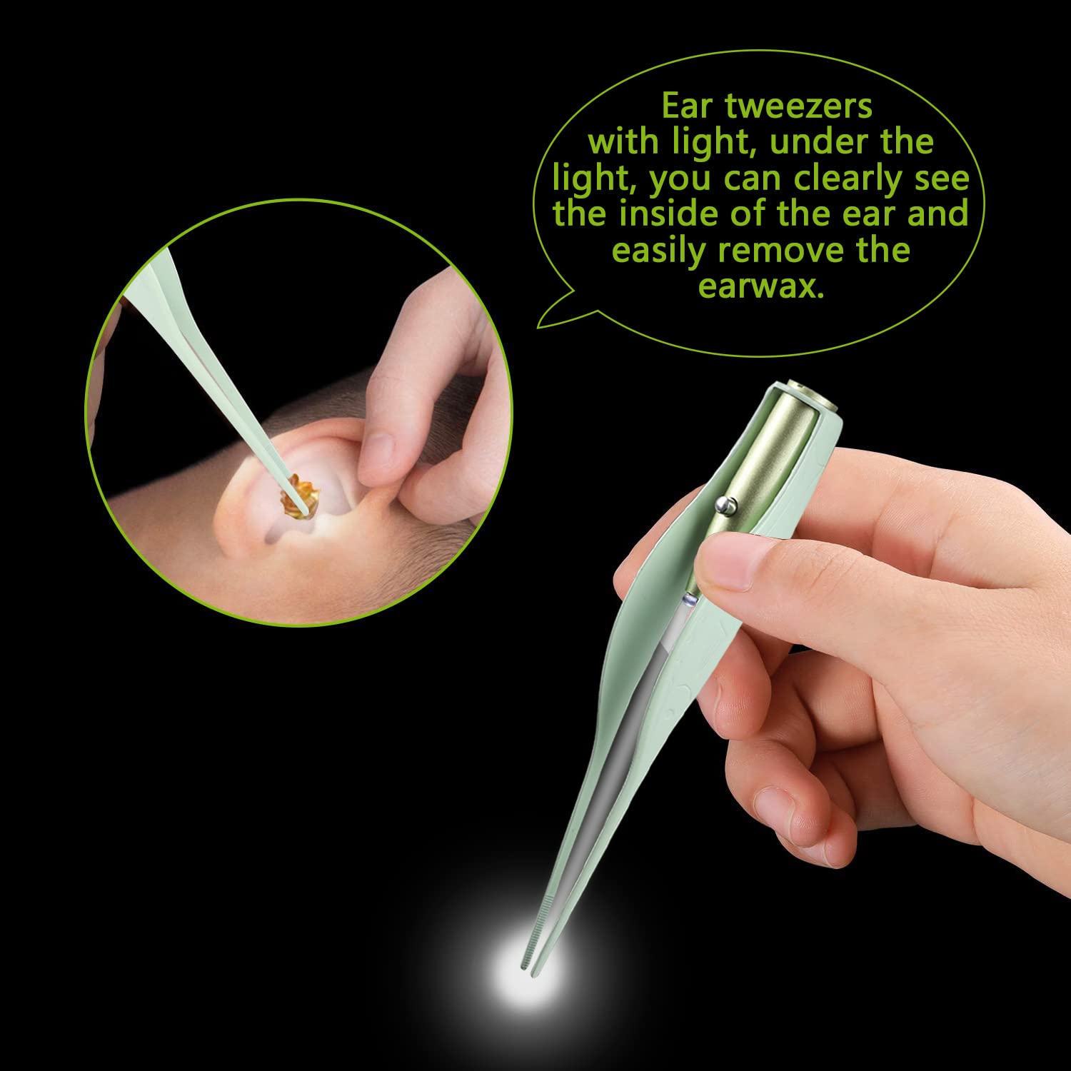 SENLMLER pinzas con luz y antideslizante para agarre preciso
