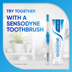 Sensodyne boca fresca tras cepillado mostrando limpieza y aliento fresco