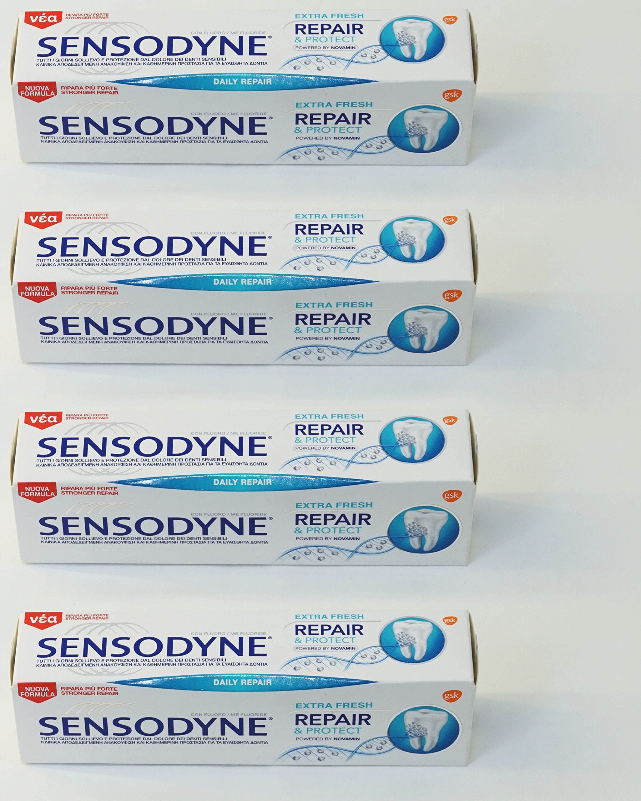 Sensodyne envase frontal Repair & Protect Extra Fresh, protección diaria