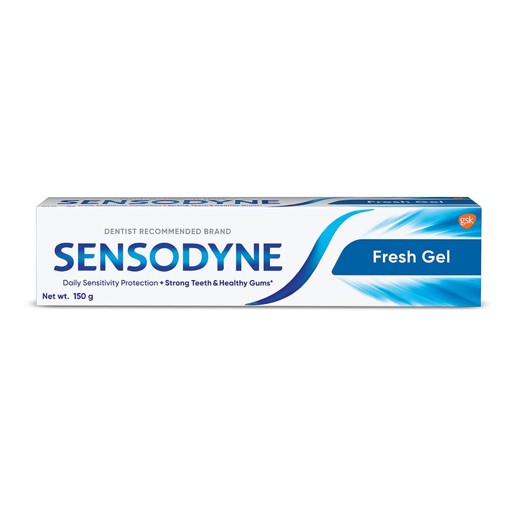 Sensodyne envase frontal 150 g mostrando la marca y beneficio de alivio