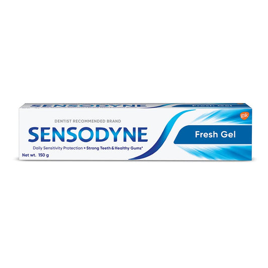 Sensodyne envase frontal 150 g mostrando la marca y beneficio de alivio