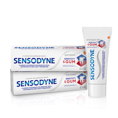 Sensodyne frontal pack mostrando doble tubo y beneficios visibles