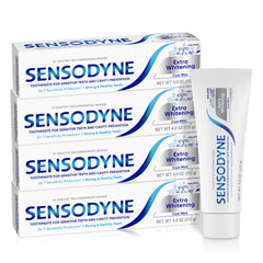 Sensodyne frontal del pack mostrando cuatro tubos y beneficio ahorro