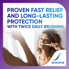 Sensodyne pack de tres presentado como opción de reposición conveniente