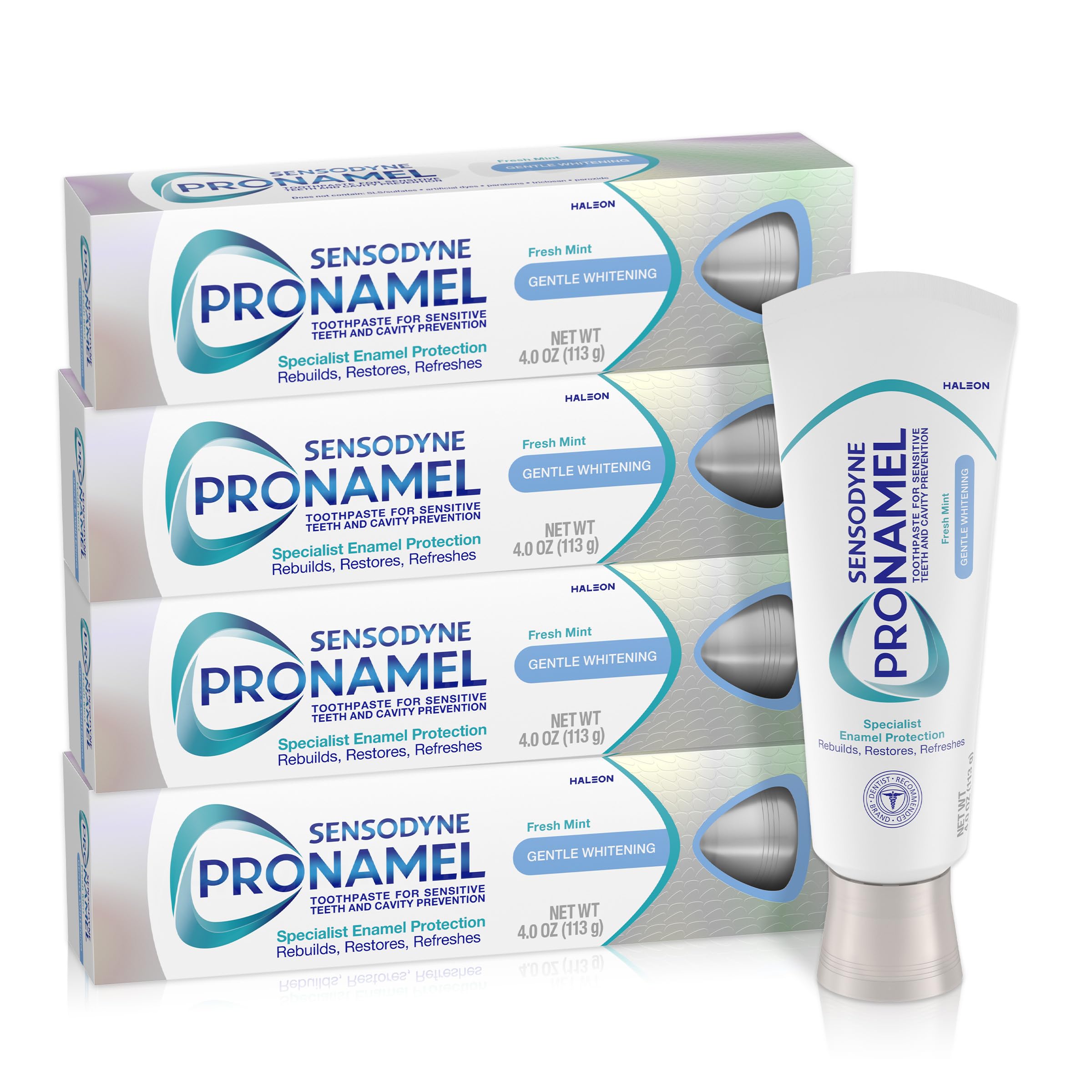 Sensodyne Pronamel vista frontal del empaque que transmite protección del esmalte