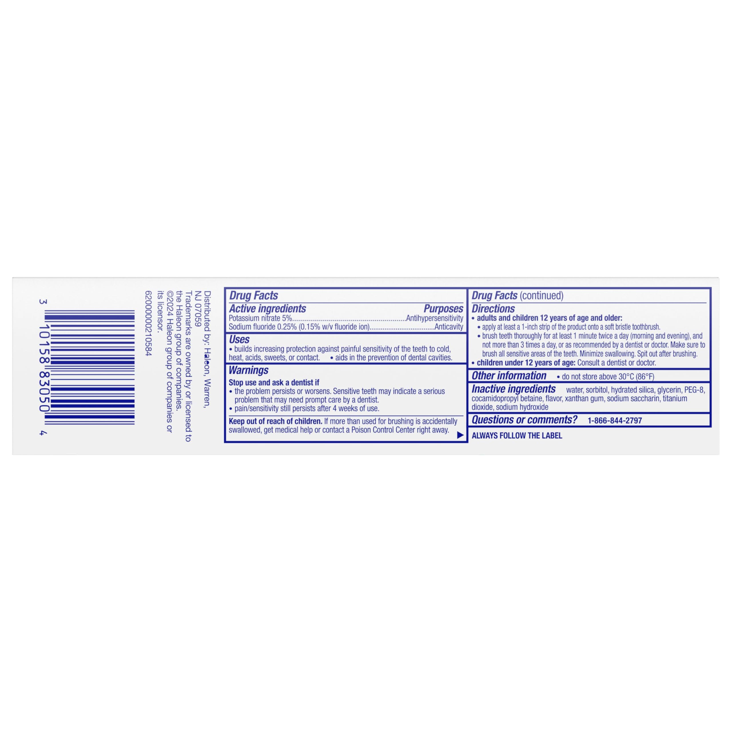 Sensodyne Pronamel indicación de elegibilidad Medicare Advantage visible en caja