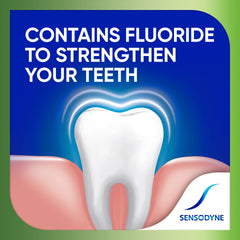 Sensodyne rótulo con aceptación dental, confianza profesional