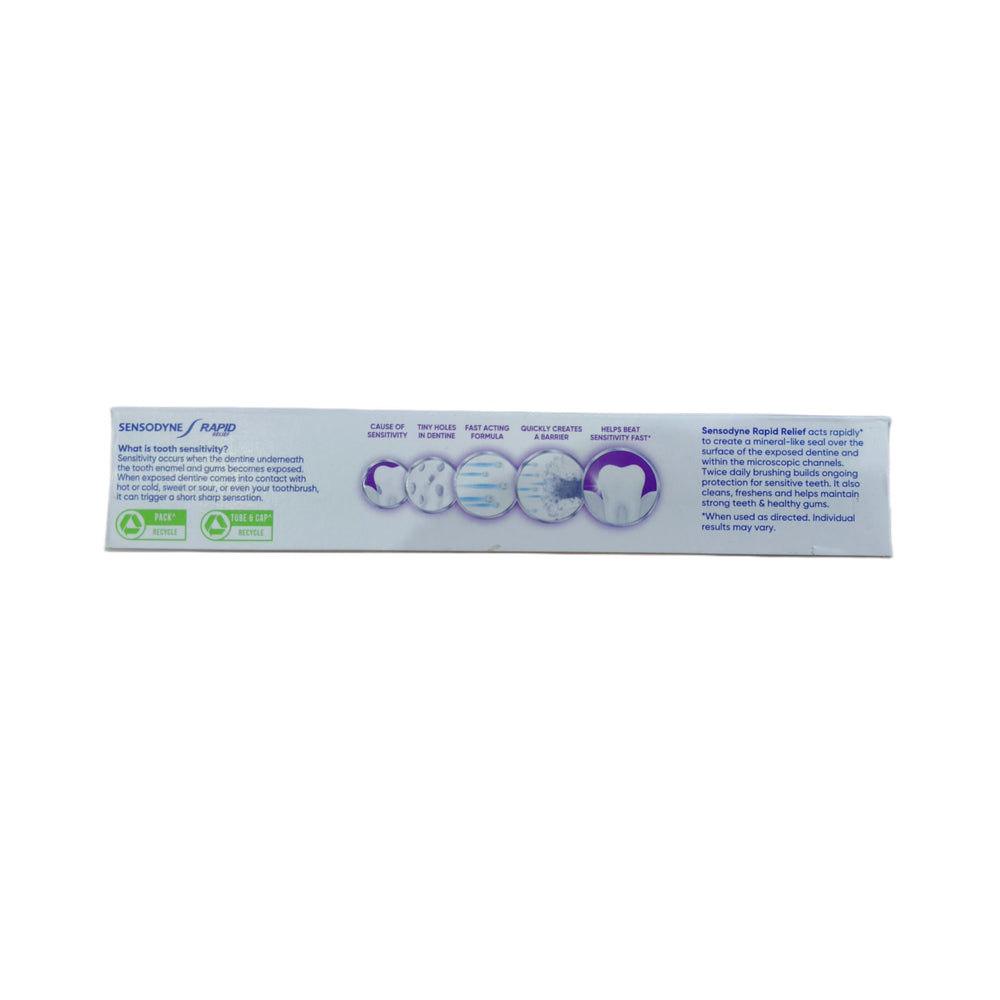 Sensodyne comparación de tamaño 80 g y facilidad de transporte
