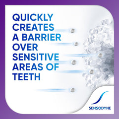 Sensodyne textura de la pasta en primer plano aporta sensación limpia