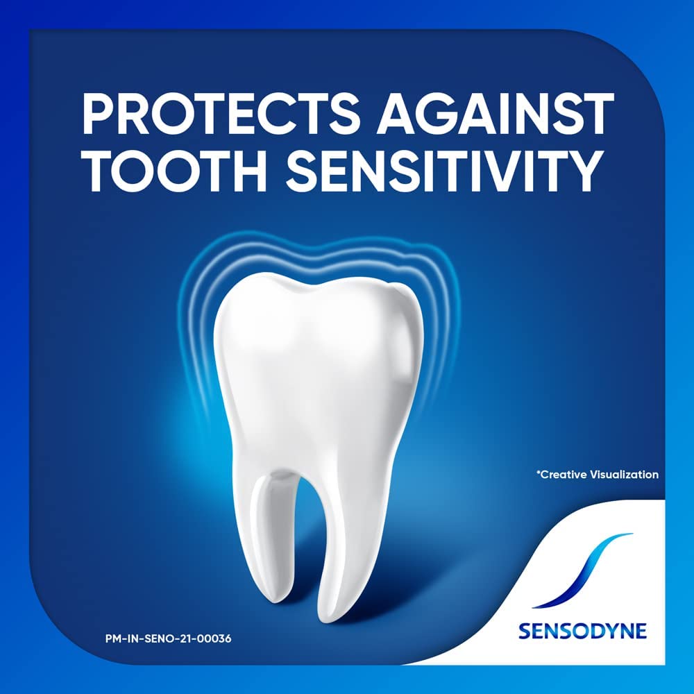 Sensodyne tubo abierto con pasta saliendo, demostrando facilidad de uso y aplicación