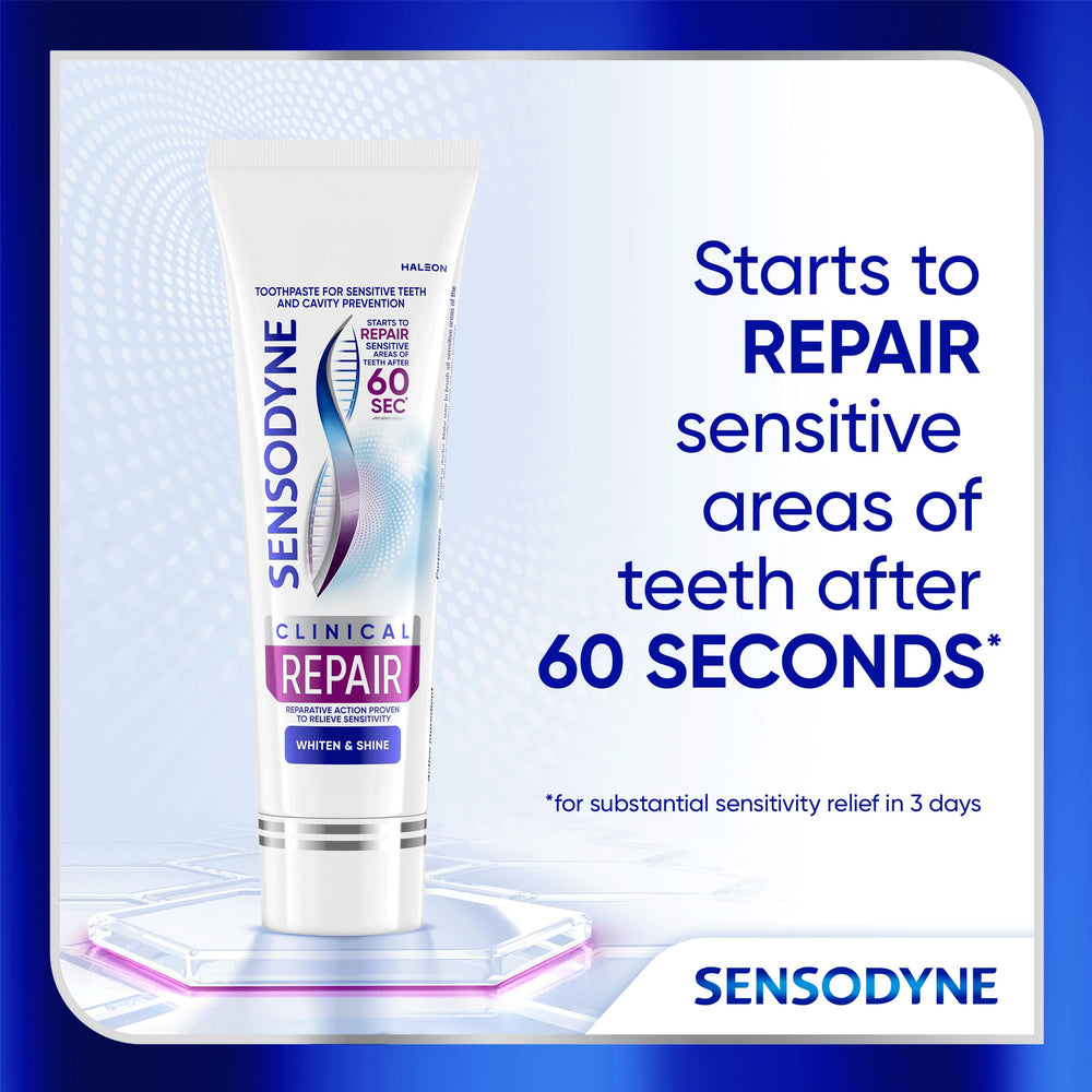 Sensodyne tubo abierto detalle del borde y dosificación precisa
