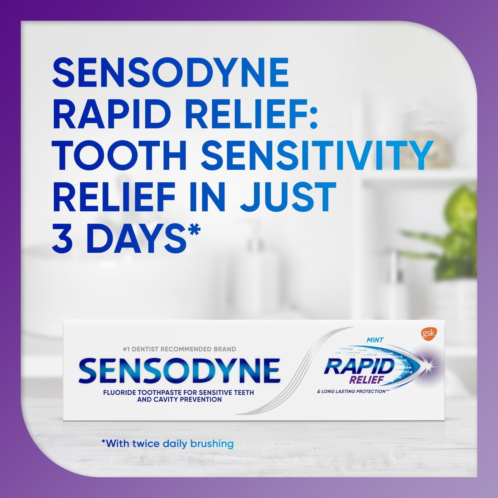 Sensodyne persona cepillando para demostrar uso diario y comodidad