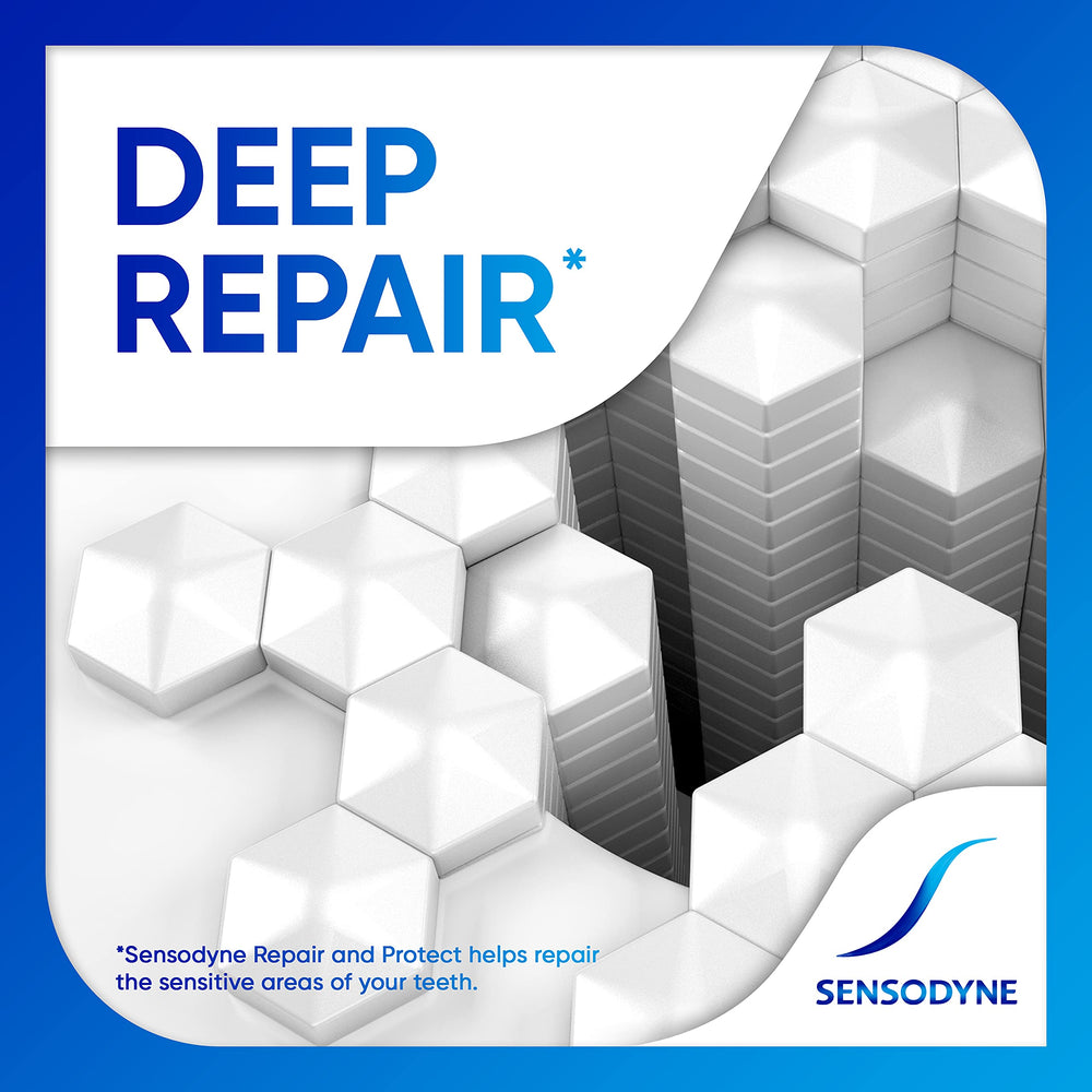 Persona cepillando con Sensodyne para demostrar alivio y frescura
