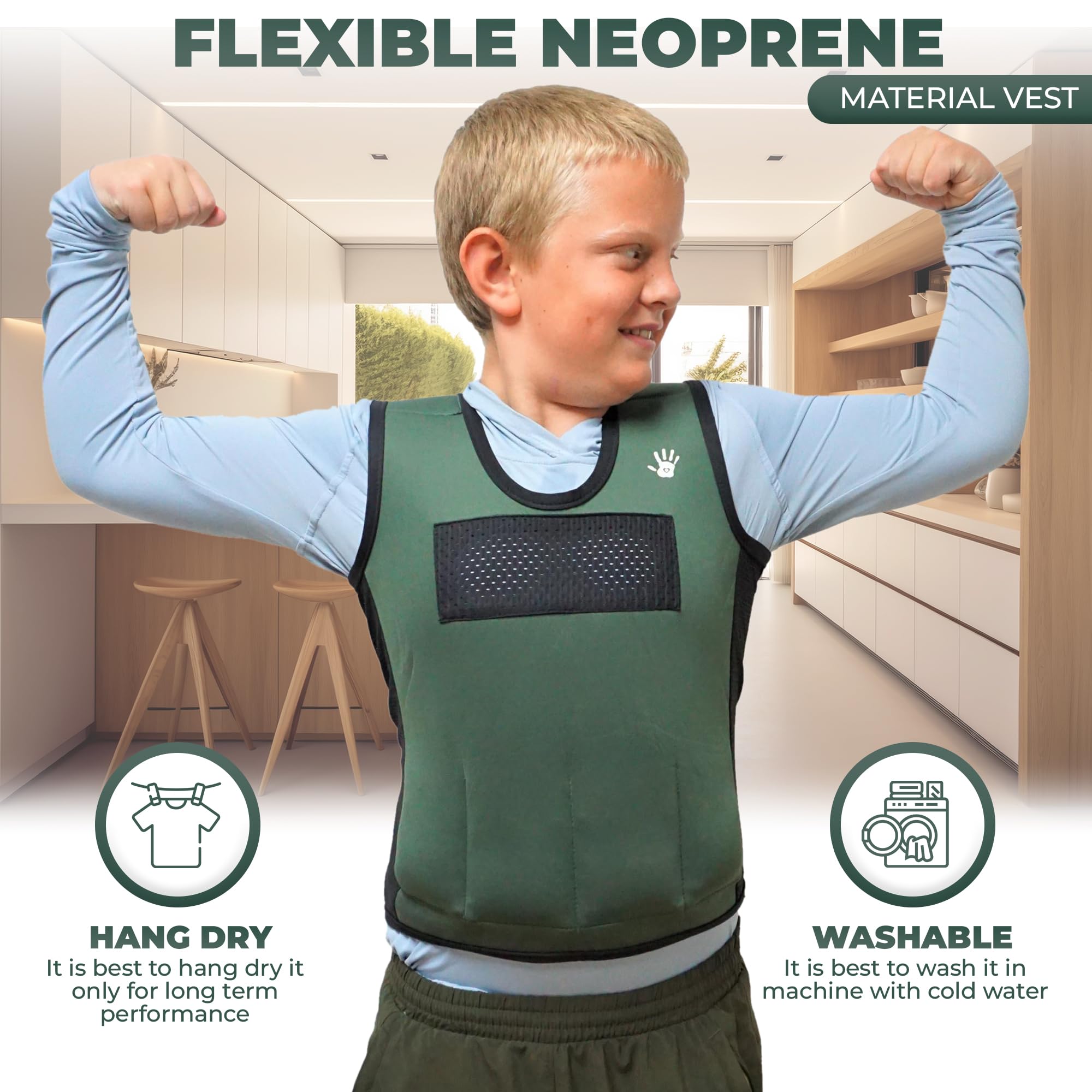 SENSORY4U chaleco en mano para comparar talla Small y escala