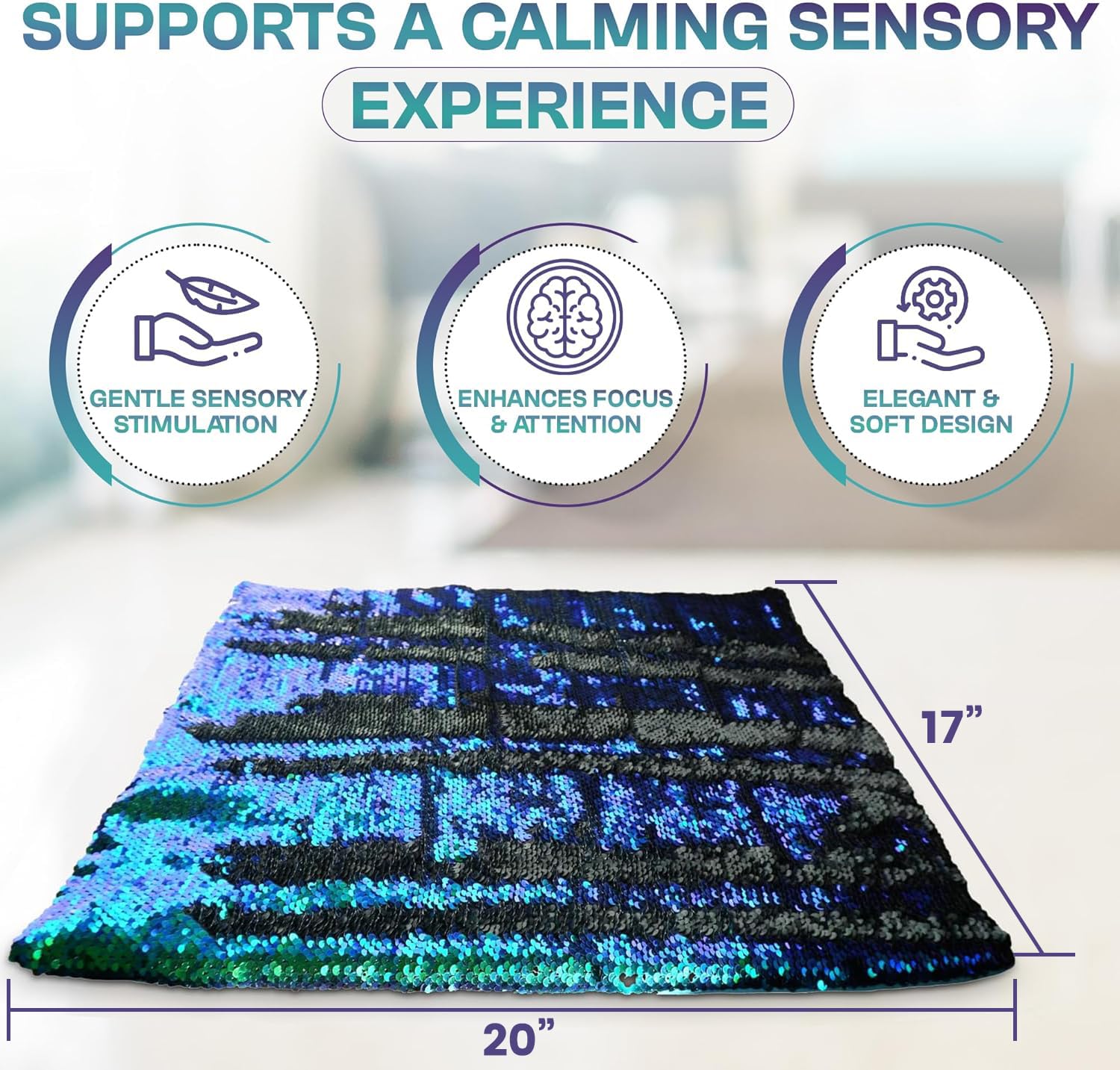 SENSORY4U primer plano del tejido Minky suave que aporta confort