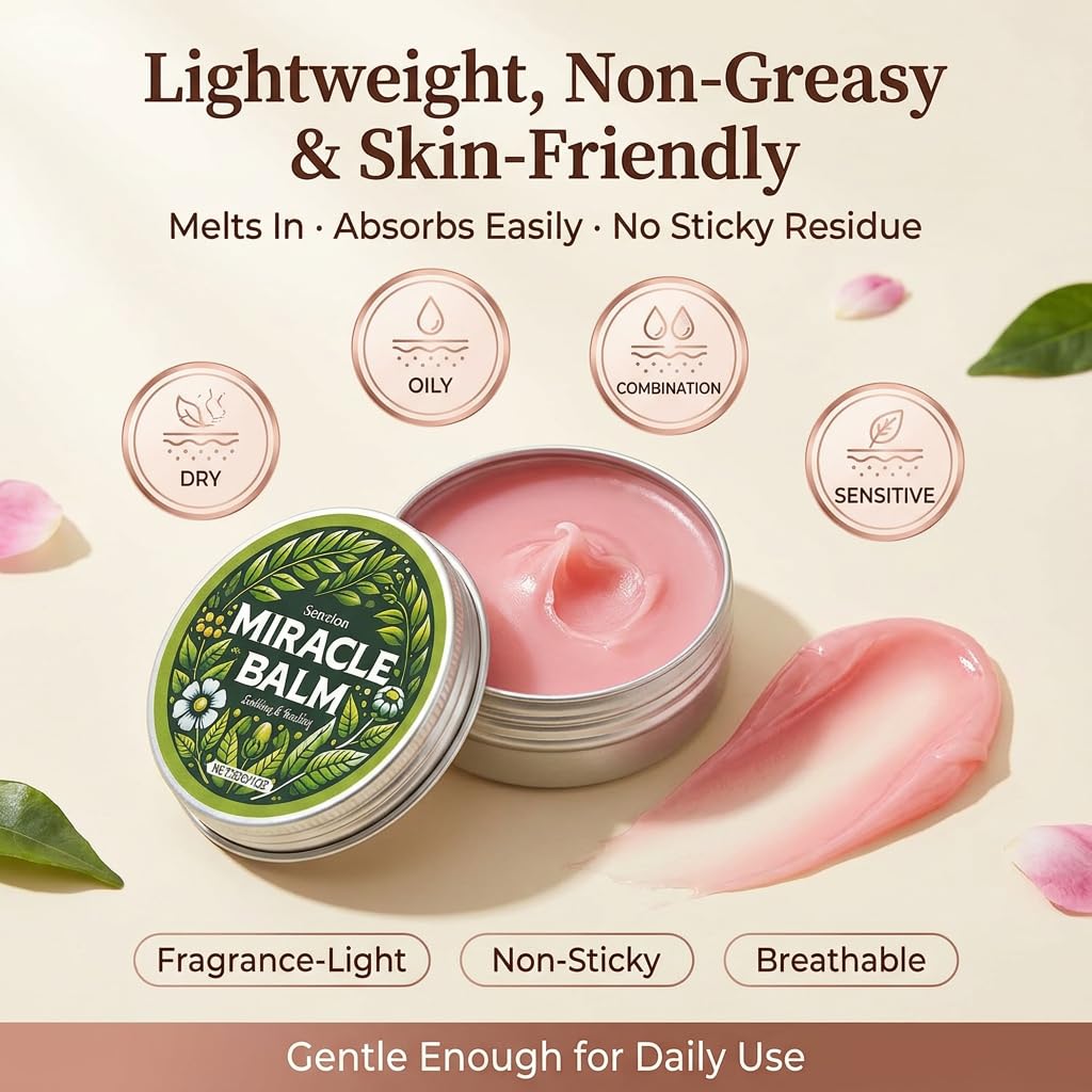 Senzion Miracle Balm comparación de tamaño, portátil y práctico