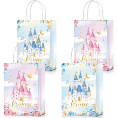 Sepamoon bolsa princesa vista frontal con castillo rosa, ideal para decorar fiestas