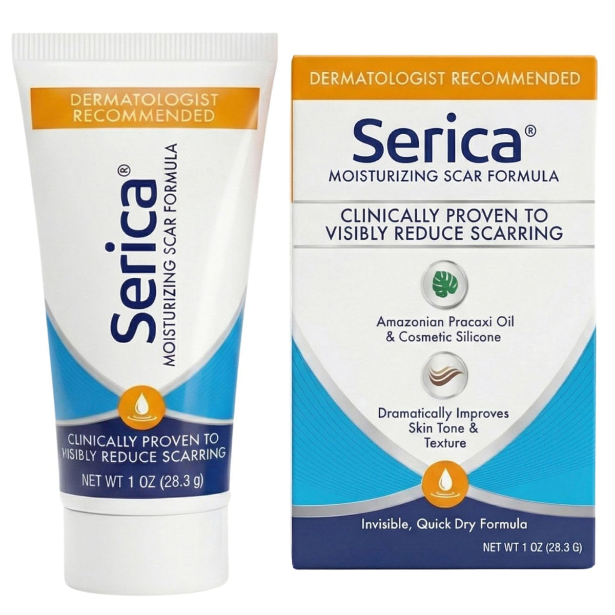 Serica frente del envase mostrando diseño y tamaño práctico