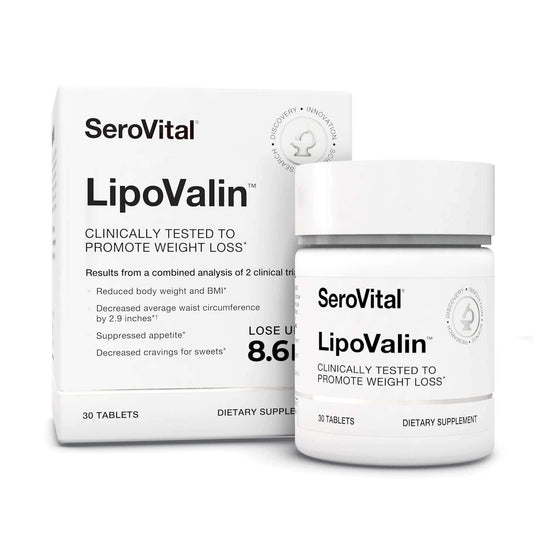 Serovital LipoValin frente del empaque que muestra presentación y beneficios