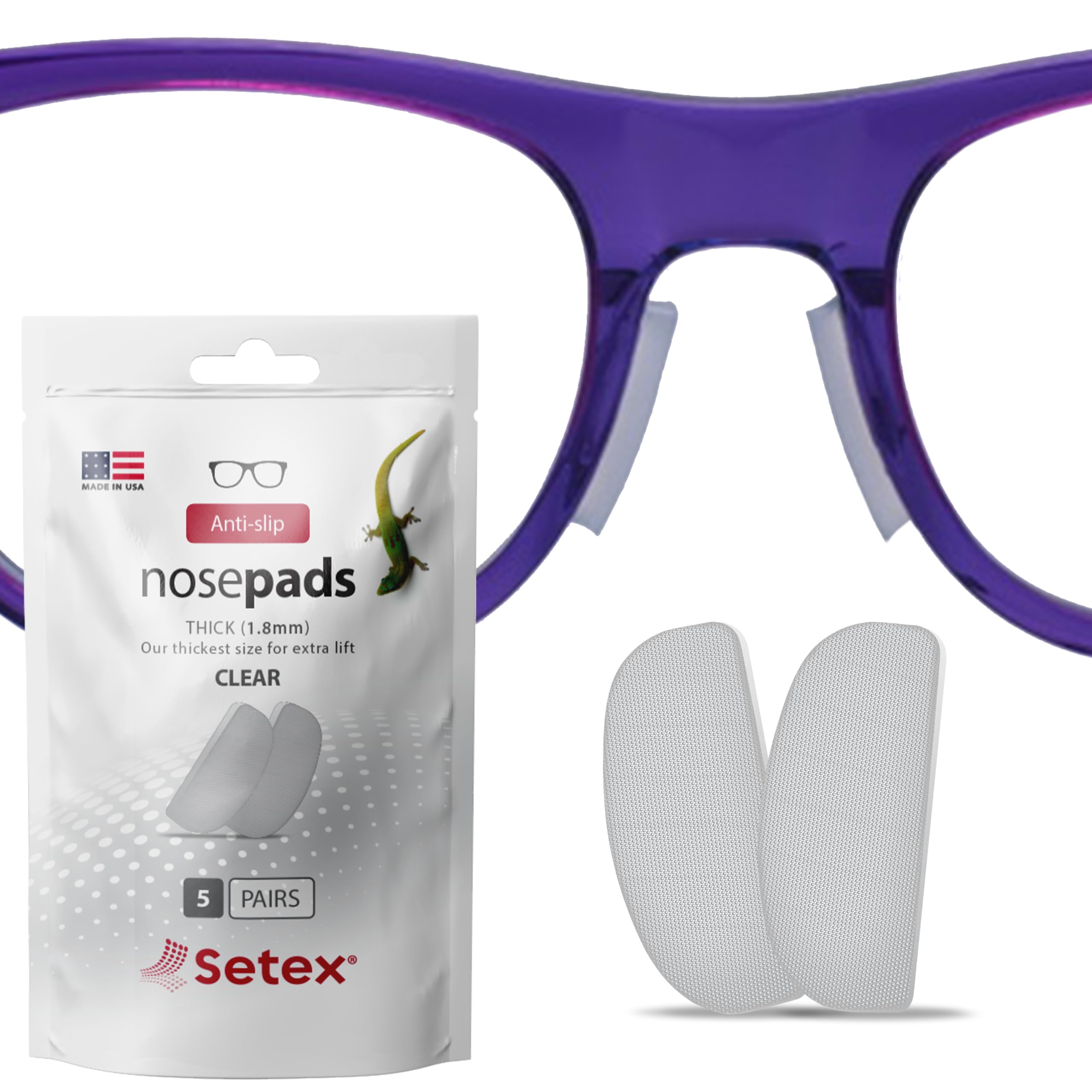 Setex empaque frontal del pack de 5 pares con agarre antideslizante visible