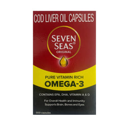 Sevenseas botella abierta con cápsulas accesibles y ordenadas