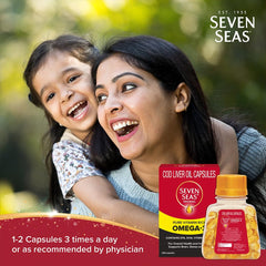 Sevenseas cápsulas en mano para comparar tamaño y dosis
