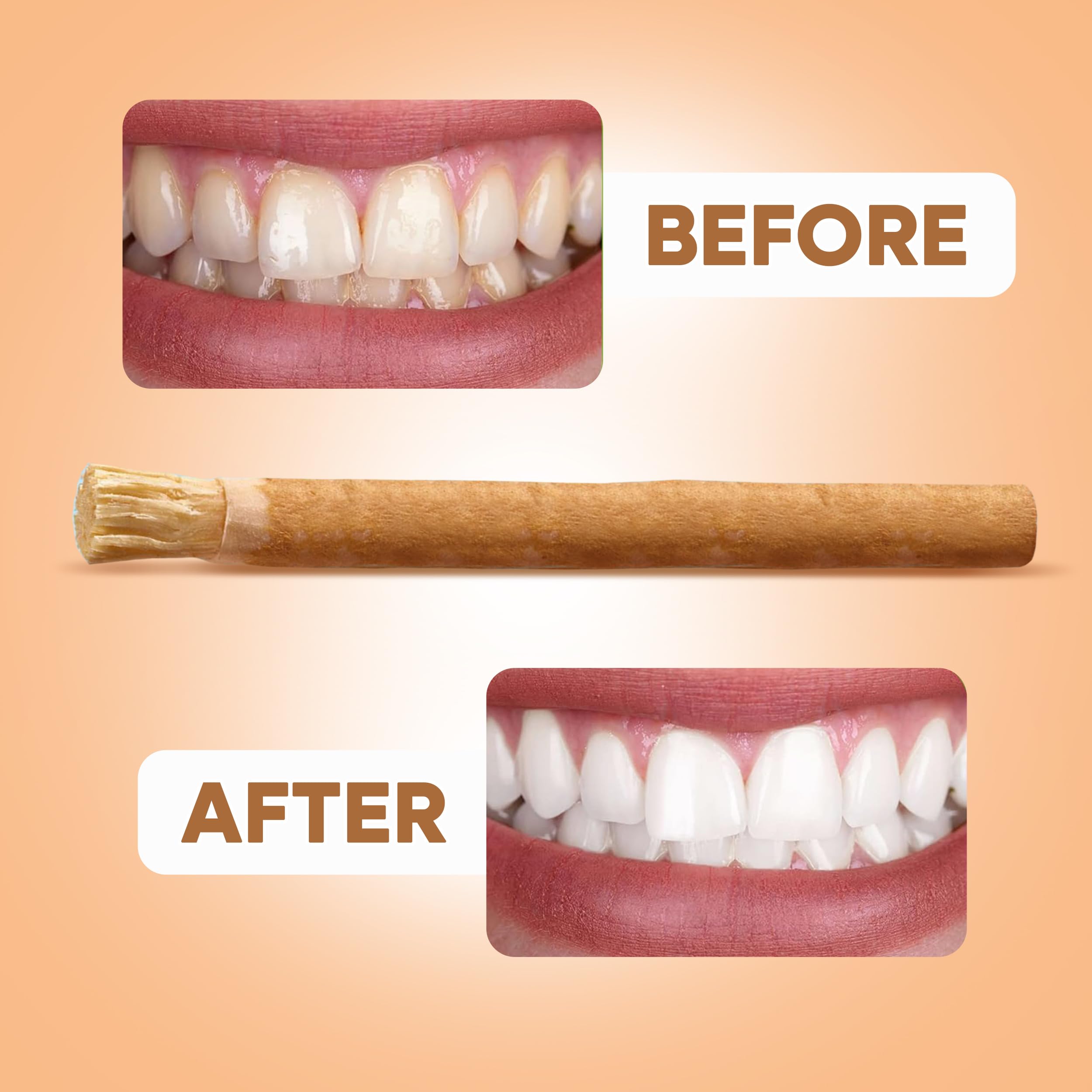 SEWAK AL HARAM comparación de tamaño junto a una regla mostrando dimensiones del miswak