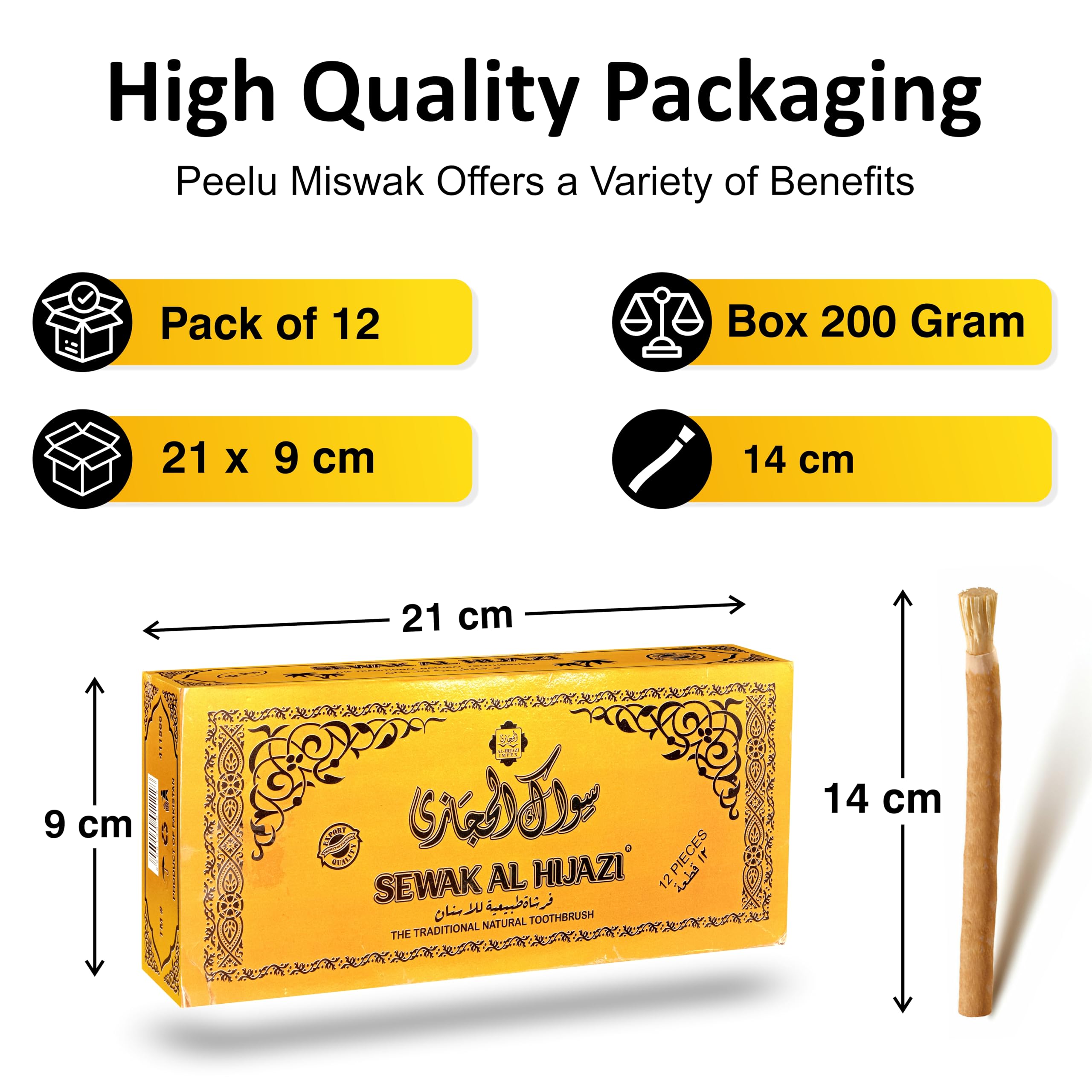 Sewak Al Hijazi miswak sellado al vacío individual para higiene y conservación