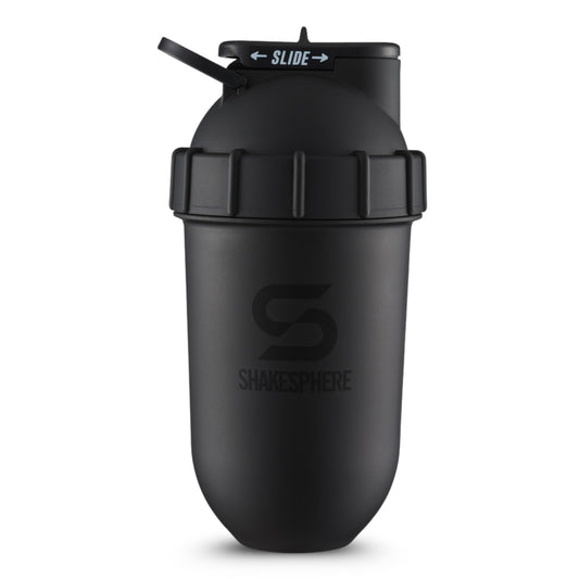 SHAKESPHERE vista frontal del tumbler en caja, diseño compacto y atractivo