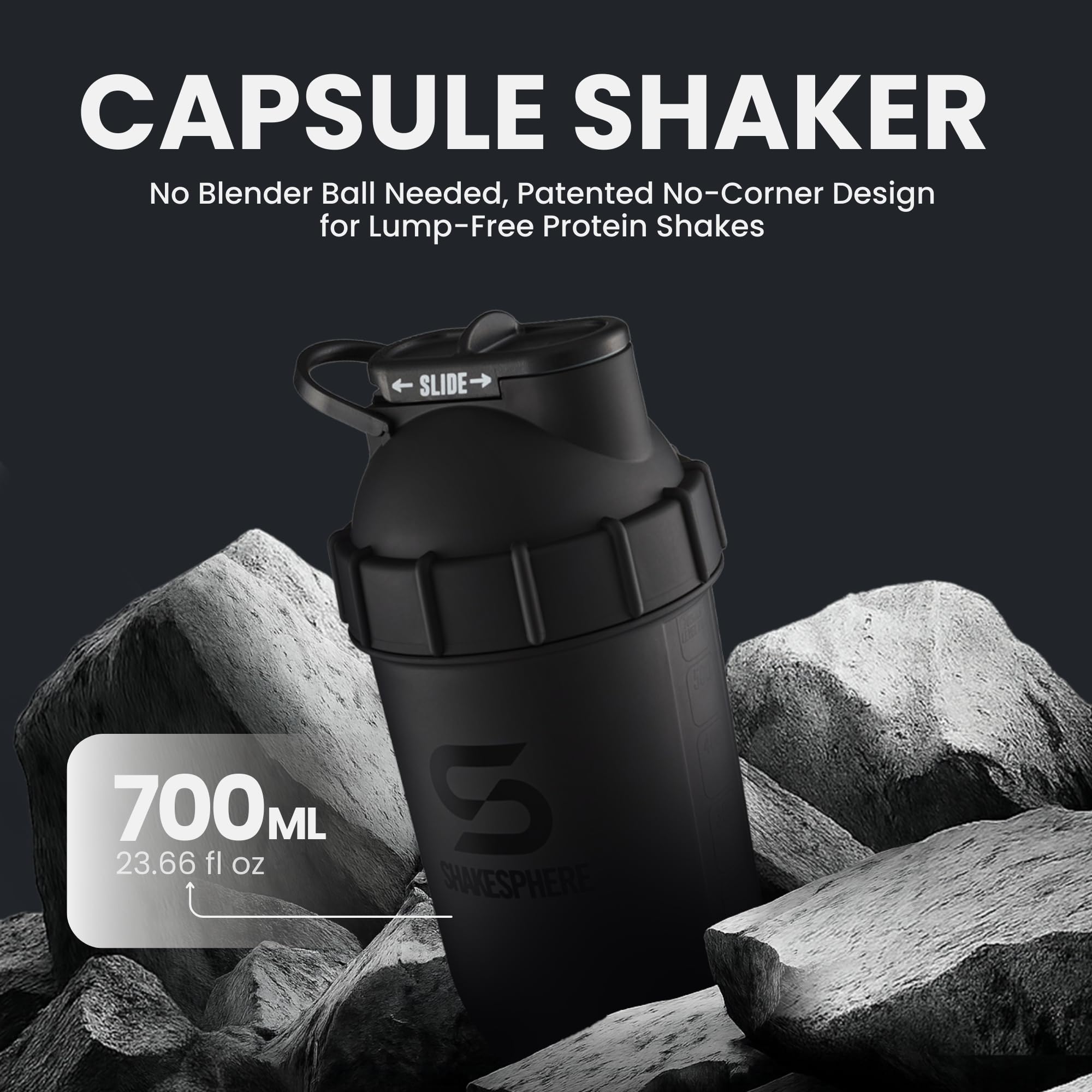 SHAKESPHERE interior de la cápsula sin recovecos para mezclas homogéneas