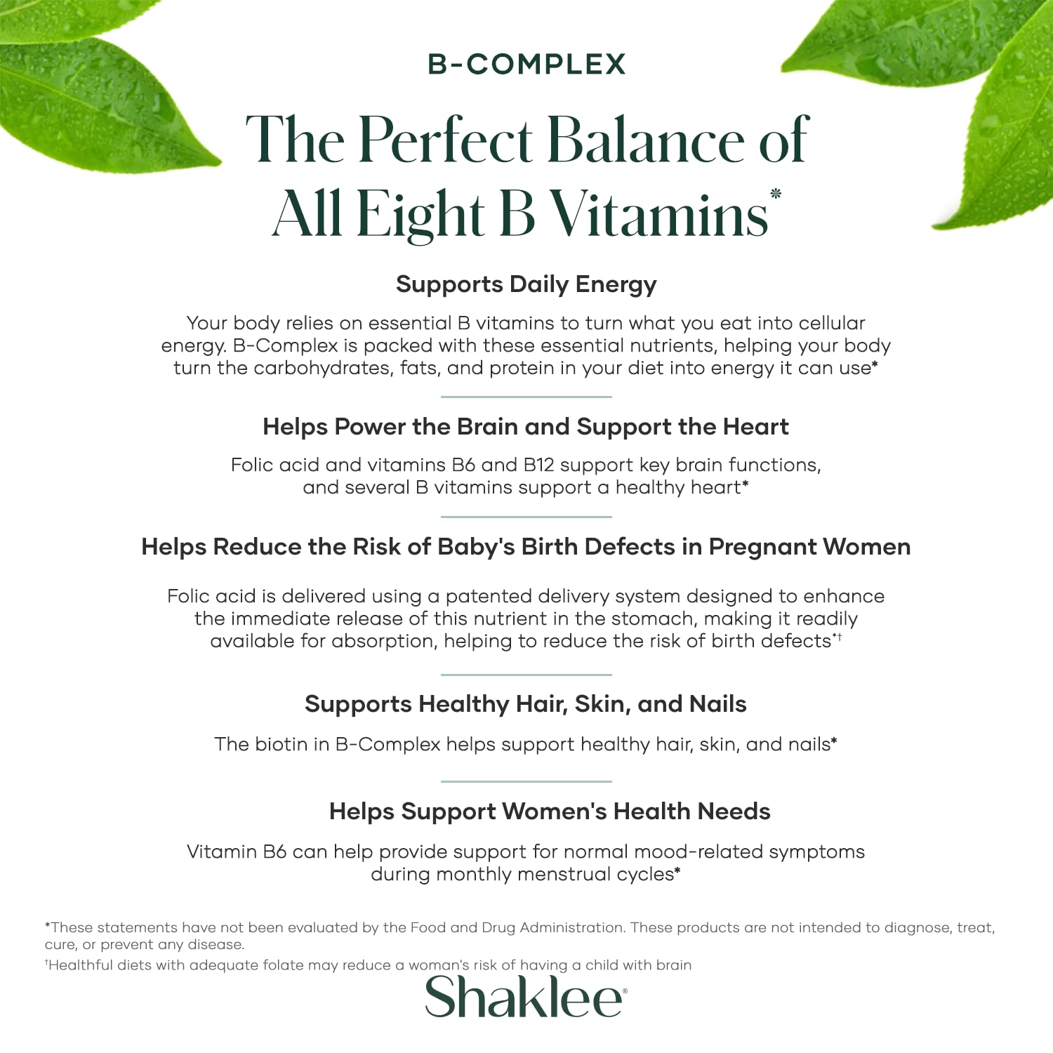 Shaklee B-Complex etiqueta nutricional visible para consultar ingredientes y dosificación