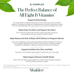 Shaklee B-Complex etiqueta nutricional visible para consultar ingredientes y dosificación