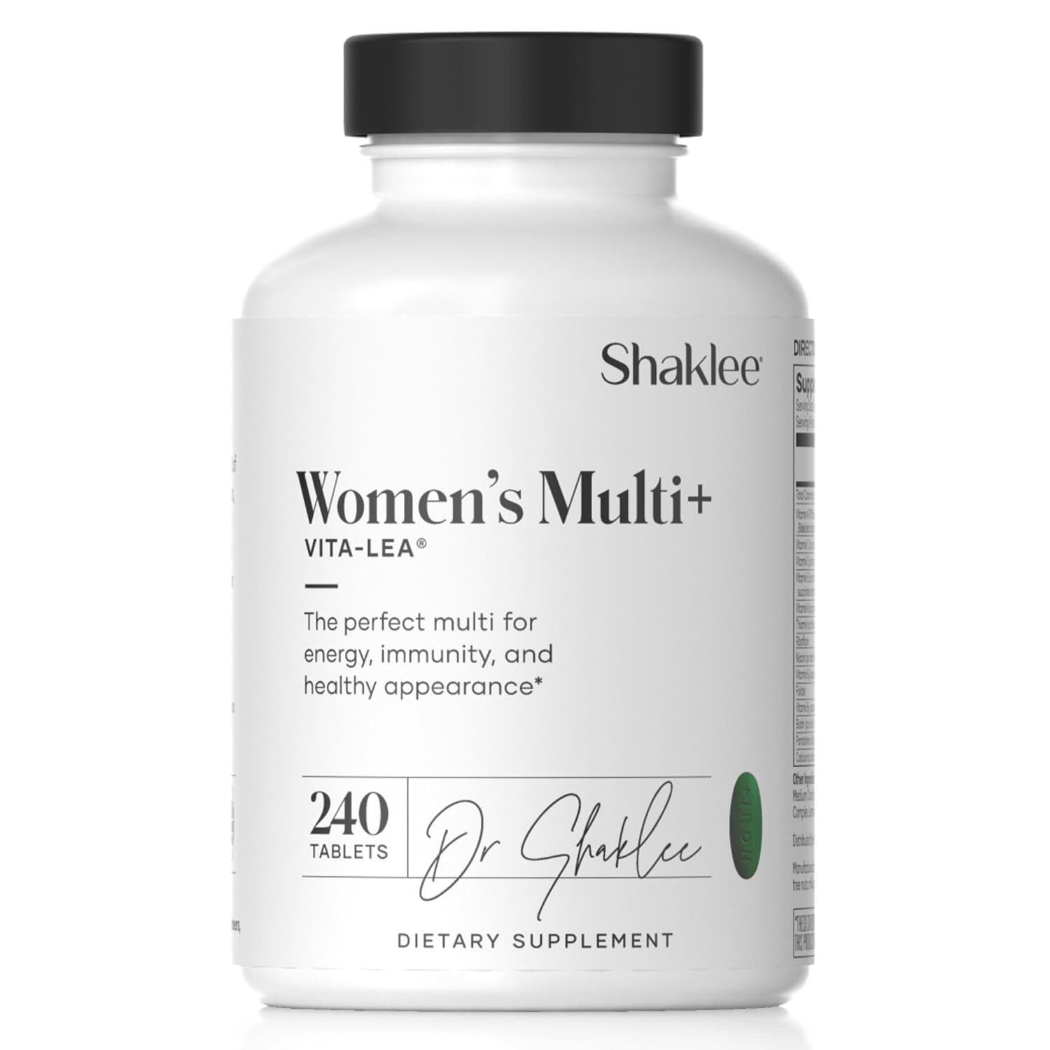 Shaklee Vita‑Lea frontal con frasco y 240 tabletas, presencia prolongada