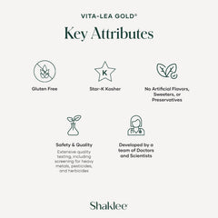 Shaklee Vita-Lea Gold comparación de tamaño en mano para referencia