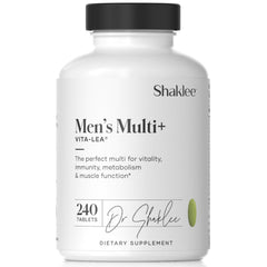Shaklee Vita-Lea Men vista frontal con 240 tabletas, presentación duradera
