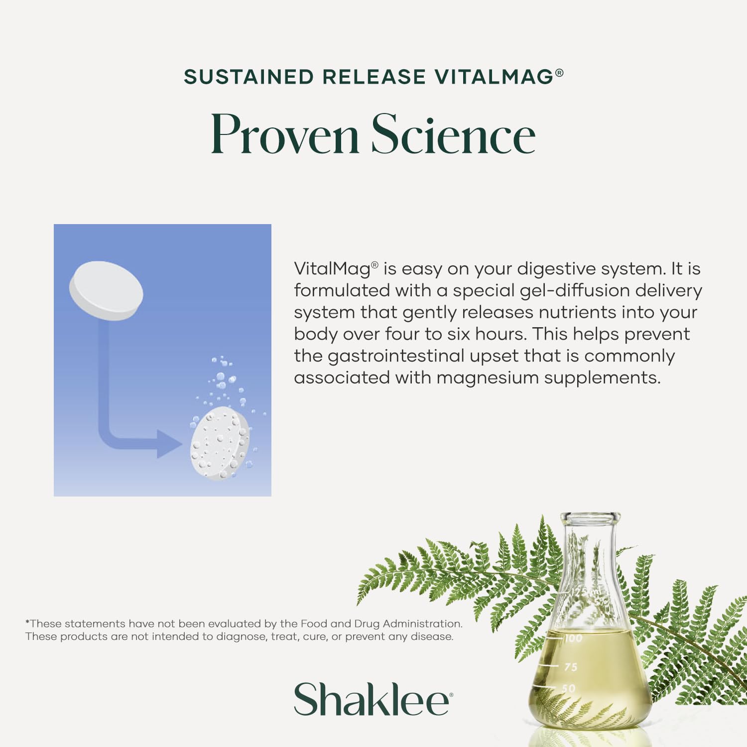Shaklee VitalMag comparación de tamaño con una moneda para valorar la dimensión real