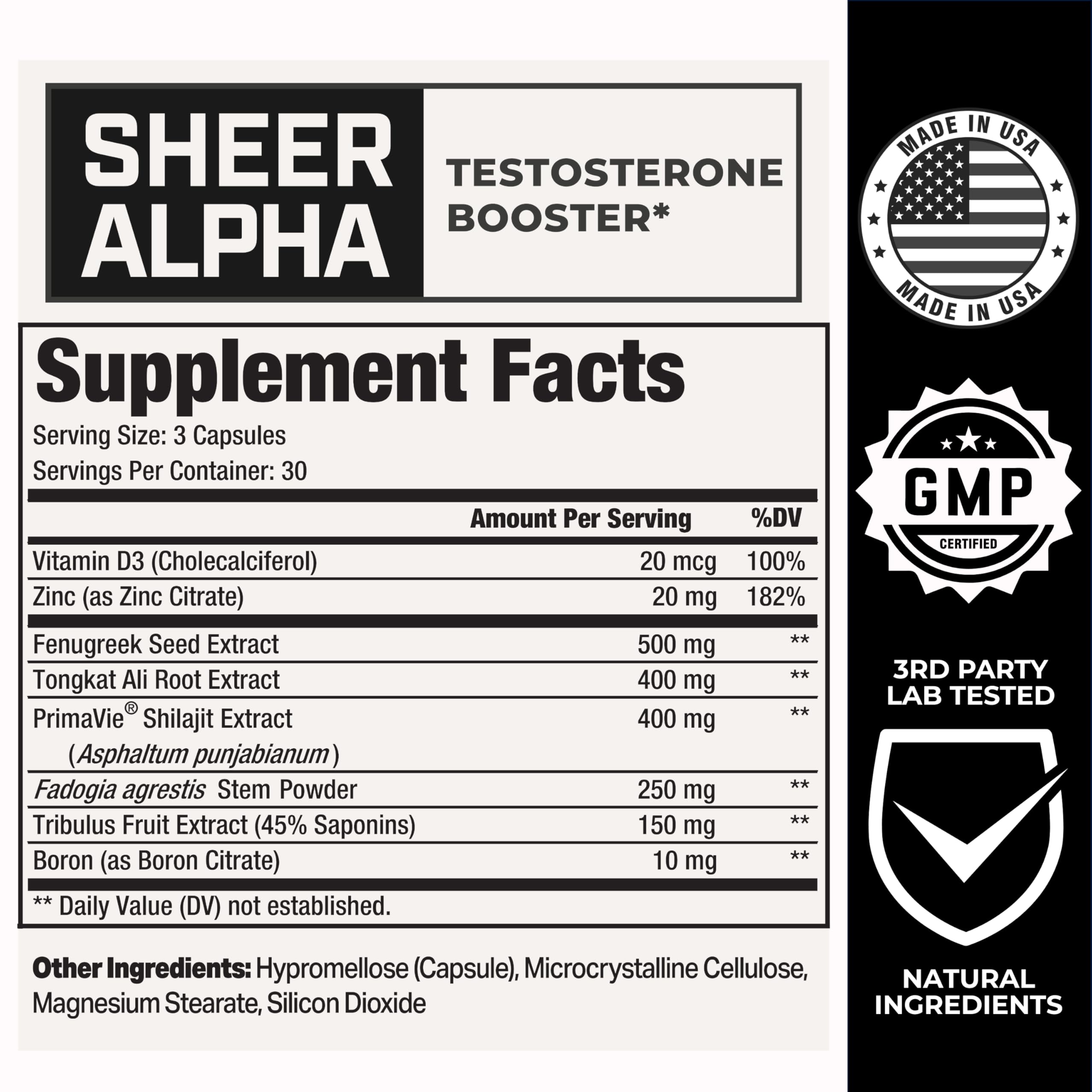 Sheer Strength Labs sello GMP certificando control de calidad del producto