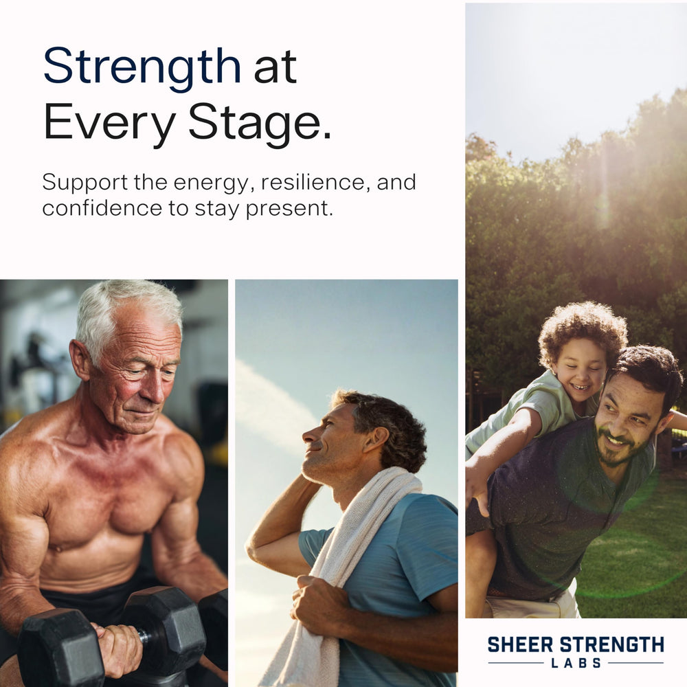 Sheer Strength Labs frasco junto a objeto cotidiano para comparar tamaño