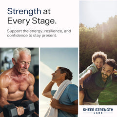 Sheer Strength Labs frasco junto a objeto cotidiano para comparar tamaño