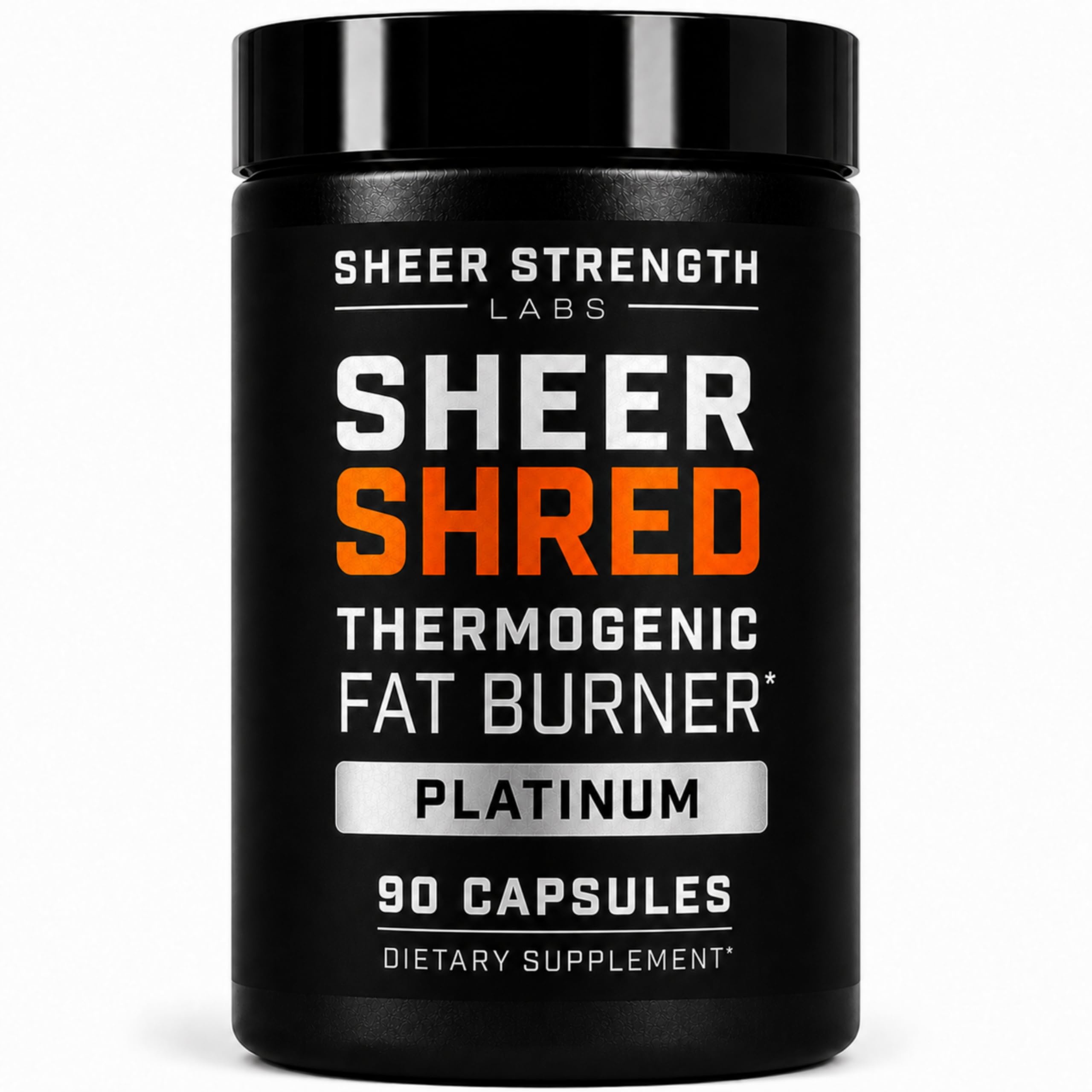 Sheer Strength Labs empaque frontal mostrando diseño y beneficio energético
